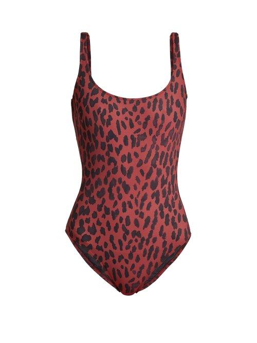 Matchesfashion.com On The Island - Gialos Leopard Print Swimsuit - Womens - Burgundy