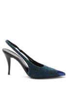 Saint Laurent - Vesper Tweed Slingback Pumps - Womens - Multi