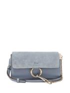 Matchesfashion.com Chlo - Faye Small Suede And Leather Cross Body Bag - Womens - Light Blue