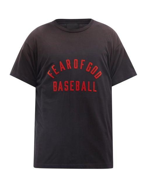 Fear Of God - Baseball Logo-print Cotton-jersey T-shirt - Mens - Black