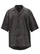 Matchesfashion.com Balenciaga - Oversized Checked Cuban-collar Shirt - Mens - Navy