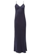 Matchesfashion.com On The Island By Marios Schwab - Sabah Slip Dress - Womens - Navy