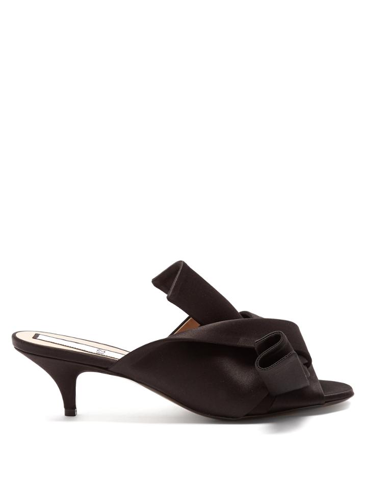 No. 21 Twisted-satin Open-toe Mules