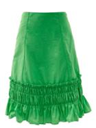 Ladies Rtw Molly Goddard - Fernanda Gathered Taffeta Skirt - Womens - Green
