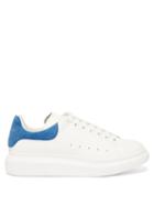 Mens Shoes Alexander Mcqueen - Raised-sole Leather Trainers - Mens - Blue White