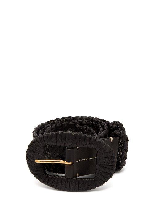 Matchesfashion.com Altuzarra - Sabrina Woven Raffia Belt - Womens - Black
