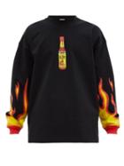 Matchesfashion.com Vetements - Hot Sauce Print Jersey Sweater - Mens - Black