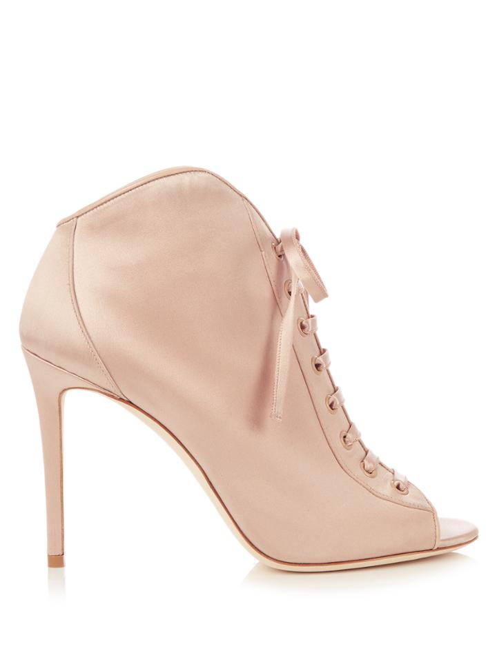 Jimmy Choo Freya 100mm Open-toe Satin Ankle Boots