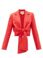 Matchesfashion.com Mara Hoffman - Catalina Cropped Tencel-blend Shirt - Womens - Red