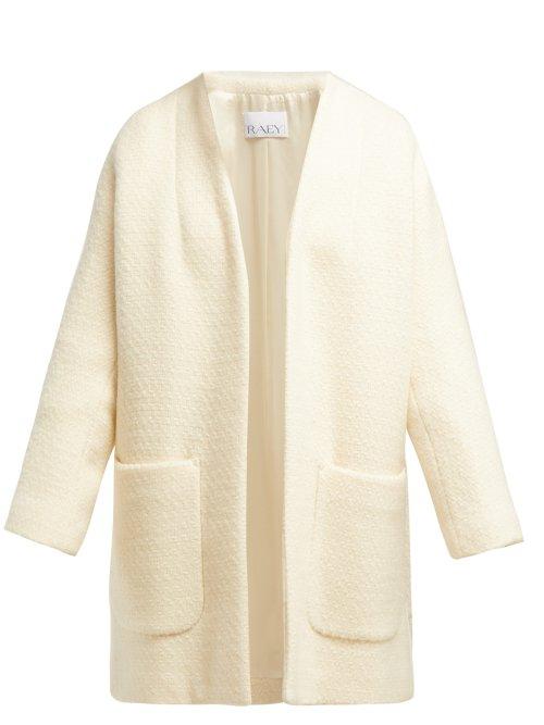 Matchesfashion.com Raey - Collarless Wool Boucl Coat - Womens - Ivory