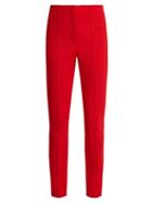 Matchesfashion.com Diane Von Furstenberg - High Rise Skinny Stretch Crepe Trousers - Womens - Red
