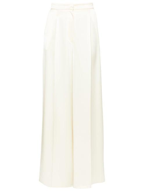 Matchesfashion.com Loewe - Satin Wide-leg Trousers - Womens - Ivory