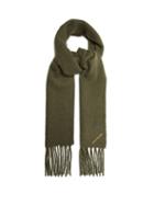 Matchesfashion.com Acne Studios - Villy Logo Embroidered Wool Blend Boucl Scarf - Mens - Khaki