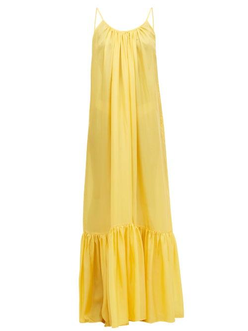 Matchesfashion.com Kalita - Brigitte Habotai-silk Maxi Dress - Womens - Yellow