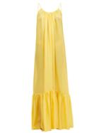 Matchesfashion.com Kalita - Brigitte Habotai-silk Maxi Dress - Womens - Yellow