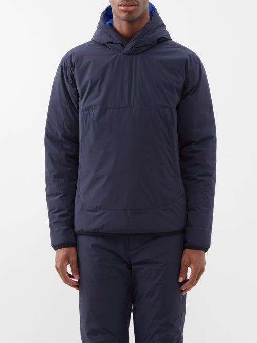 Orlebar Brown - Shadow Quilted Reversible Padded Nylon Hoodie - Mens - Blue