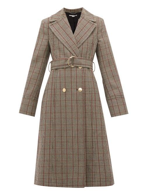 Matchesfashion.com Stella Mccartney - Pow Double Breasted Checked Wool Coat - Womens - Black