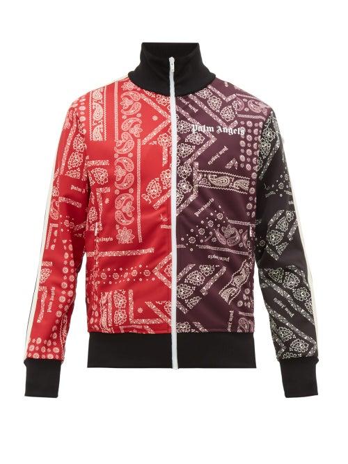 Matchesfashion.com Palm Angels - Bandana Panelled Technical Jersey Track Jacket - Mens - Multi