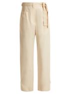 Jil Sander Esteban Tie-waist Cotton-canvas Trousers