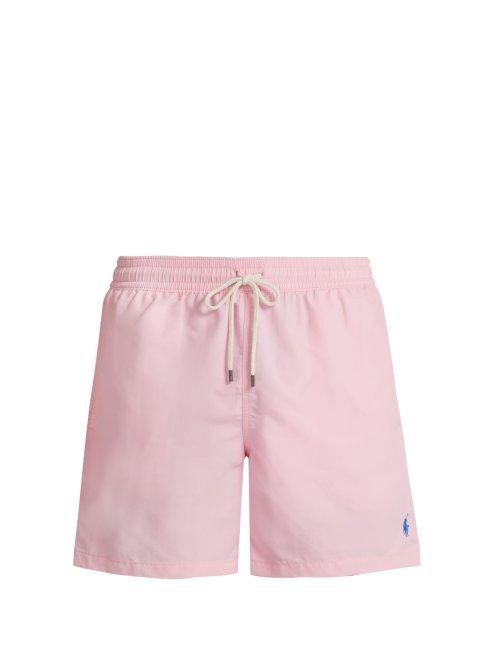 Matchesfashion.com Polo Ralph Lauren - Logo Embroidered Nylon Swim Shorts - Mens - Pink