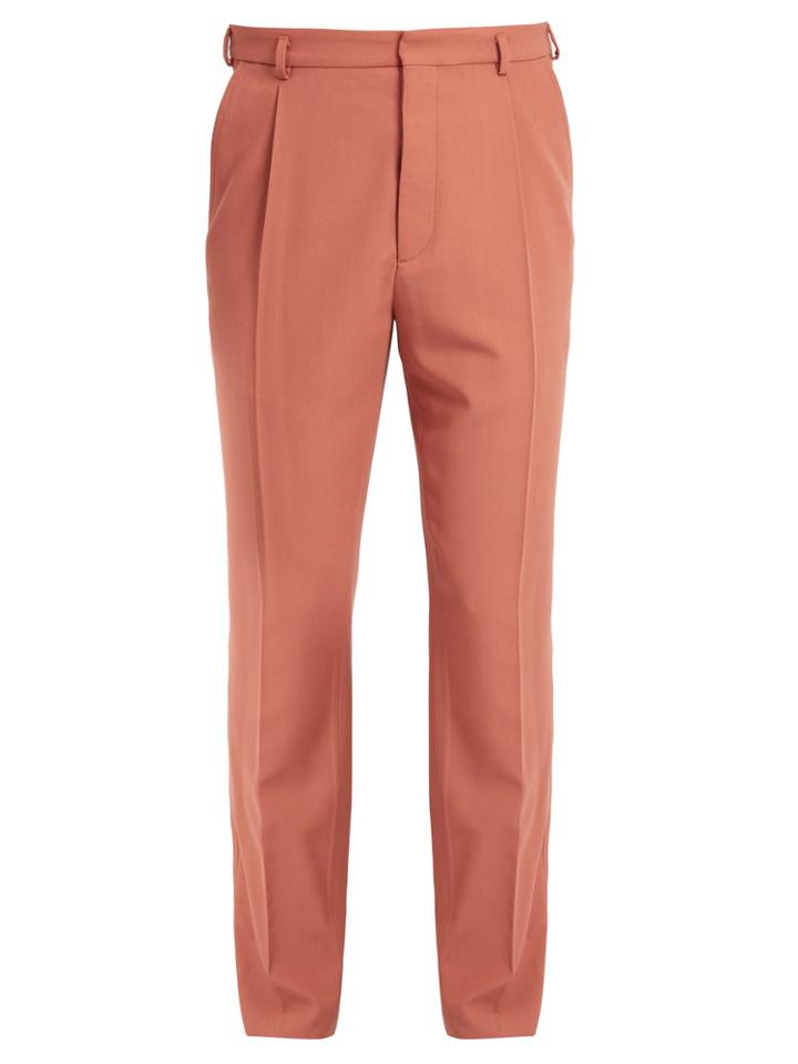Bottega Veneta Pleated Straight-leg Wool Trousers