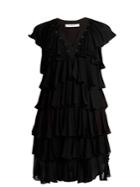 Givenchy Ruffle-trimmed Eyelet-embellished Crepe Dress