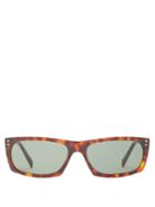 Matchesfashion.com Celine Eyewear - Rectangular Tortoiseshell Acetate Sunglasses - Mens - Tortoiseshell