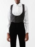 Saint Laurent - Scoop-neck Satin Waistcoat - Womens - Black
