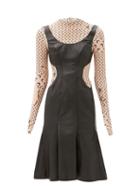 Matchesfashion.com Marine Serre - Moon-print Upcycled-leather Dress - Womens - Black Tan