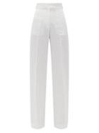 Matchesfashion.com Another Tomorrow - High-rise Organic-linen Wide-leg Trousers - Womens - White