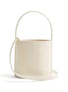 Matchesfashion.com Staud - Bissett Crocodile Effect Leather Bucket Bag - Womens - Cream