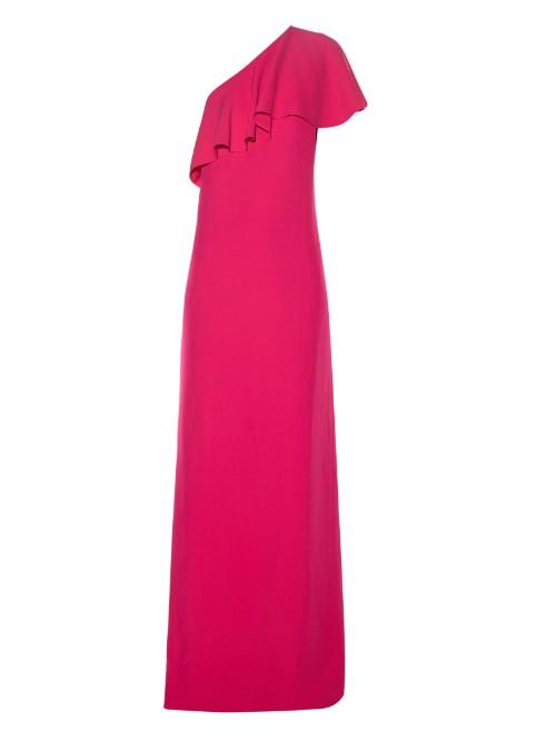 Lanvin Ruffled One-shoulder Cady Gown
