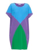 Tomas Maier Colour-block Short-sleeved Silk Dress