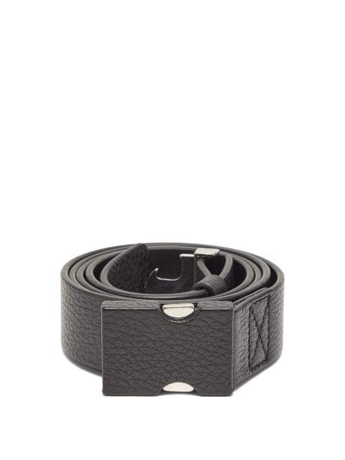 Matchesfashion.com Maison Margiela - Buckled Grained Leather Belt - Mens - Black
