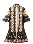 Matchesfashion.com La Doublej - Choux Geometric-print Cotton-poplin Dress - Womens - Pink Multi