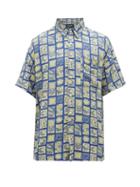 Matchesfashion.com Noon Goons - Che Floral-print Poplin Short-sleeved Shirt - Mens - Blue
