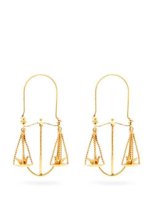 Matchesfashion.com Givenchy - Libra Zodiac Hoop Earrings - Womens - Gold