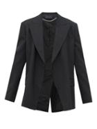 Matchesfashion.com Proenza Schouler - Detachable Lapel Wool Blend Twill Blazer - Womens - Black