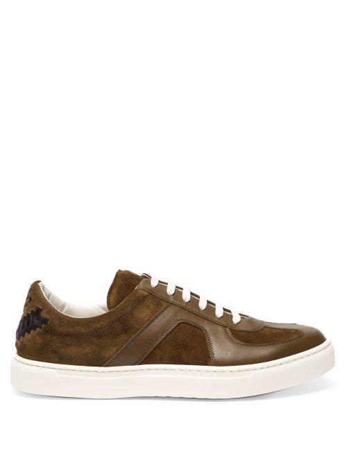 Matchesfashion.com Bottega Veneta - Chevron Stitch Low Top Trainers - Mens - Khaki