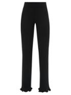 Matchesfashion.com Acne Studios - Ruffled-cuff Ribbed Trousers - Womens - Black