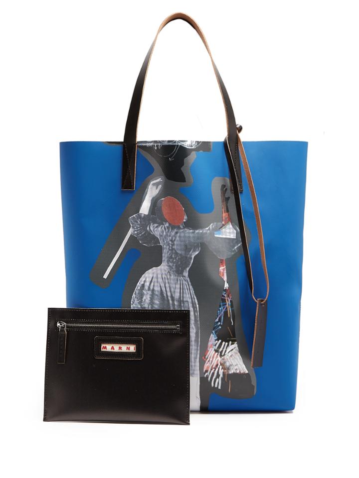 Marni Silhouette-print Faux-leather Tote