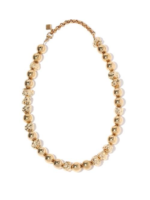 Matchesfashion.com Chlo - Anouck Textured-bead Necklace - Womens - Gold
