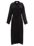 Raey - Fluid Cupro Pyjama Shirt Dress - Womens - Black