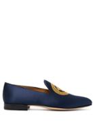 Matchesfashion.com Versace - Medusa Embroidered Satin Loafers - Mens - Black Multi