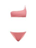 Matchesfashion.com Oseree - Lumire Metallic One Shoulder Bikini - Womens - Pink
