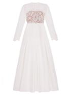 Matchesfashion.com Self-portrait - Guipure-lace And Taffeta Midi Dress - Womens - White