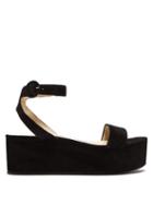 Matchesfashion.com Prada - Flatform Suede Sandals - Womens - Black