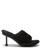 Balenciaga - Logo-embroidered Quilted-satin Sandals - Womens - Black
