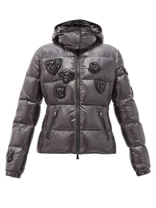 Matchesfashion.com Moncler - Ouanne Beaded Technical Hooded Down Jacket - Womens - Black