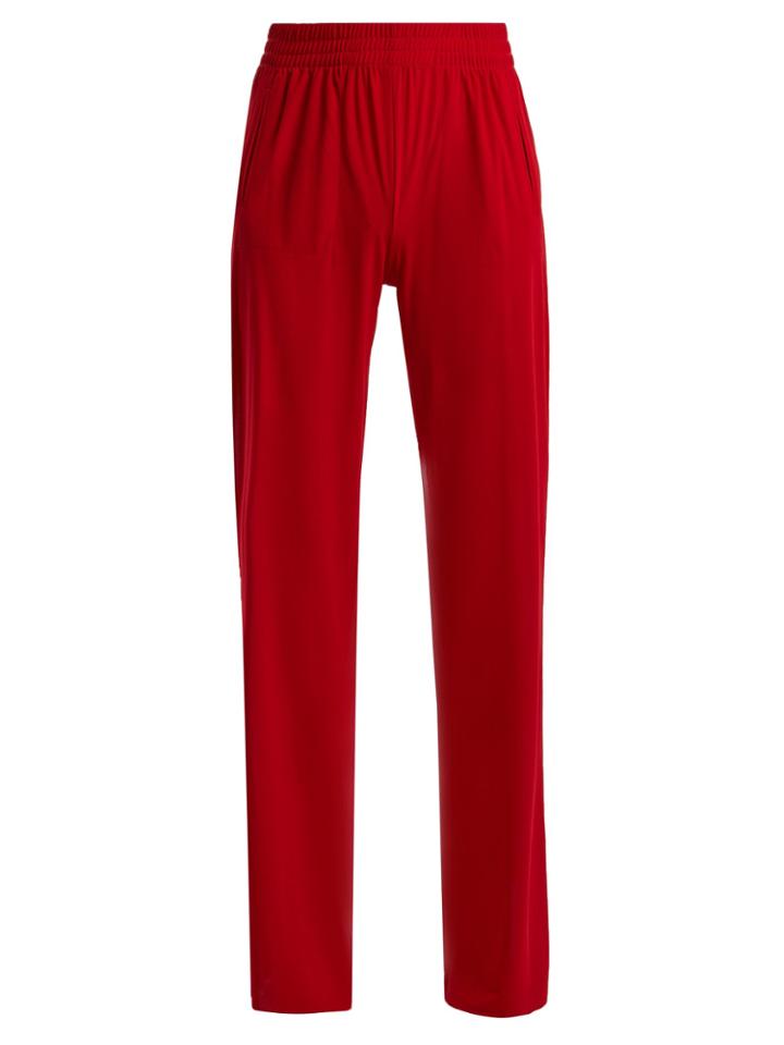 Norma Kamali Wide-leg Side-stripe Track Pants